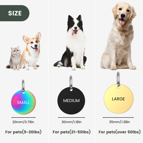 Personalized Dog Tags Cat Tags Engraved for Pets Stainless Steel Cus