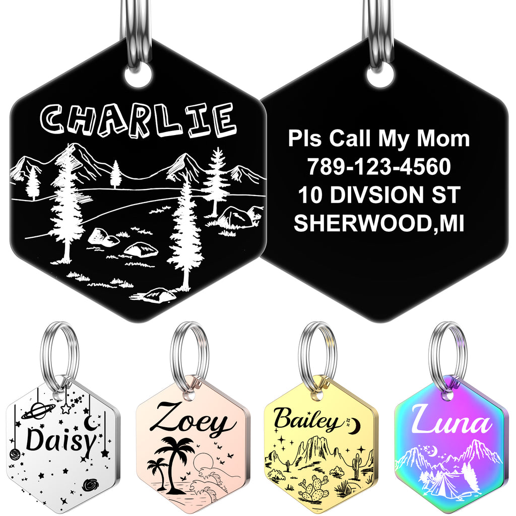 Bone Dog Tags Engraved for Pets, Custom Dog Tag, YEHANTI Stainless Ste